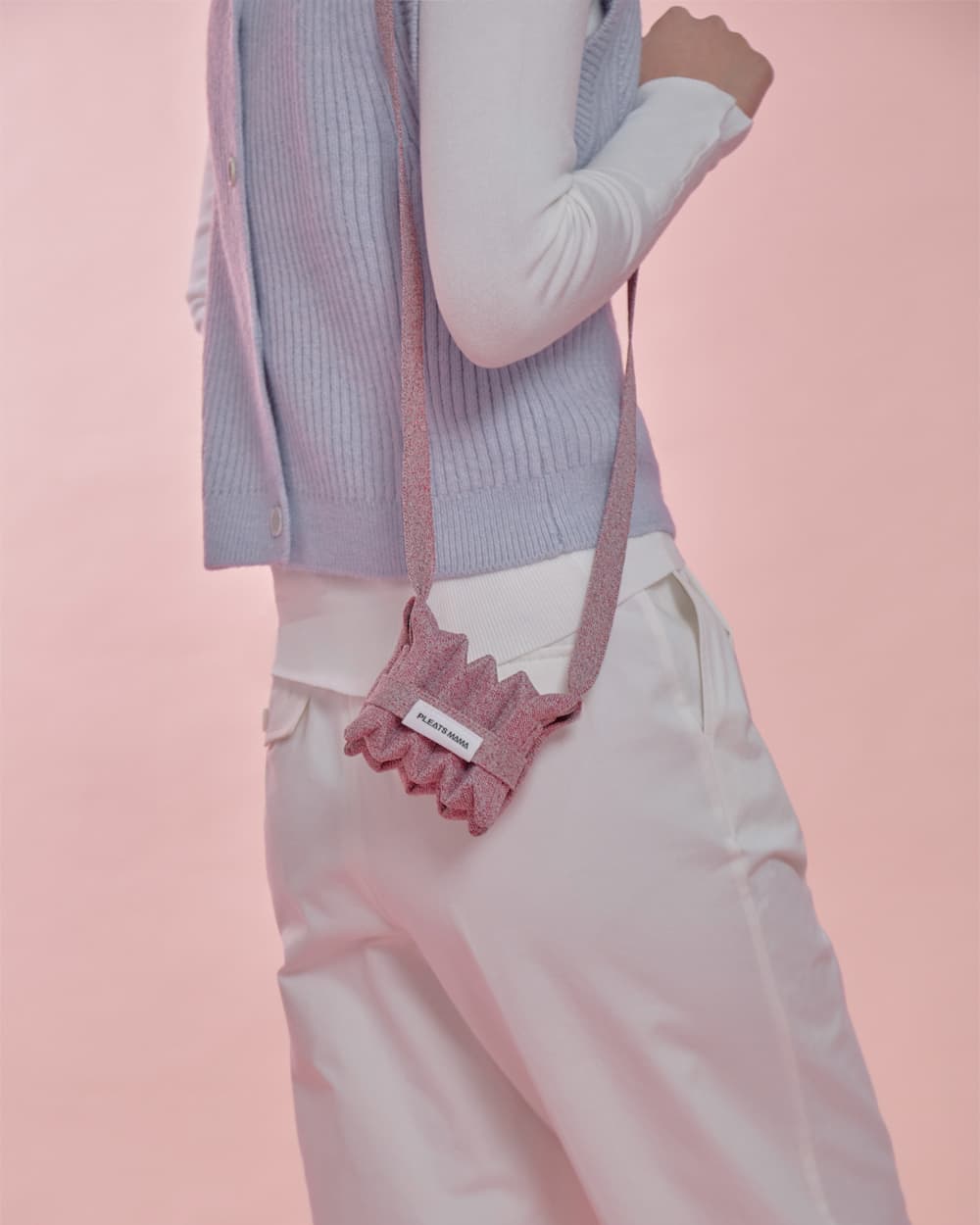 韓國PLEATS MAMA - Micro Bag Glitter Pink